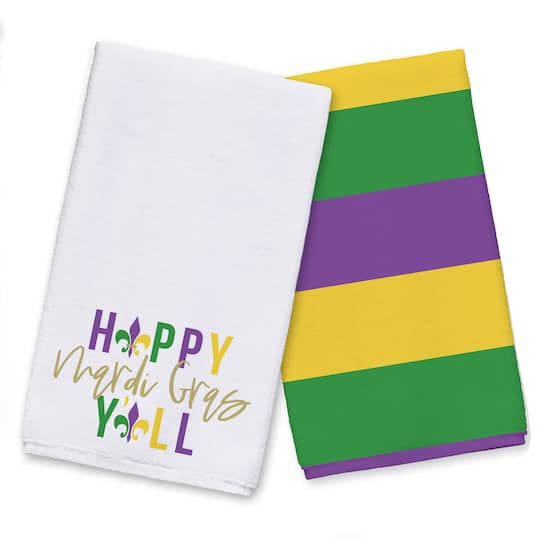 Mardi Gras Stripes Tea Towel Set